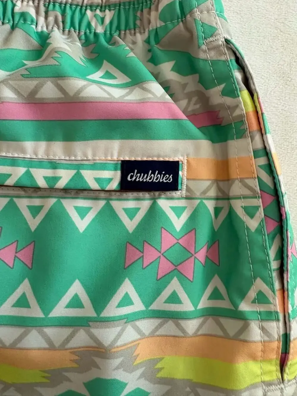 Chubbies 'The En Fuegos' 4-inch Inseam Geometric Print Swim Trunks